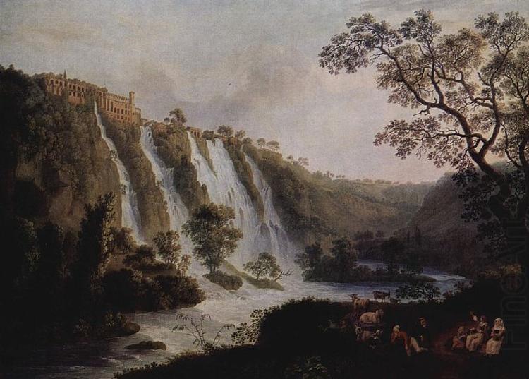 Villa des Maecenas mit den Wasserfallen in Tivoli, Jacob Philipp Hackert